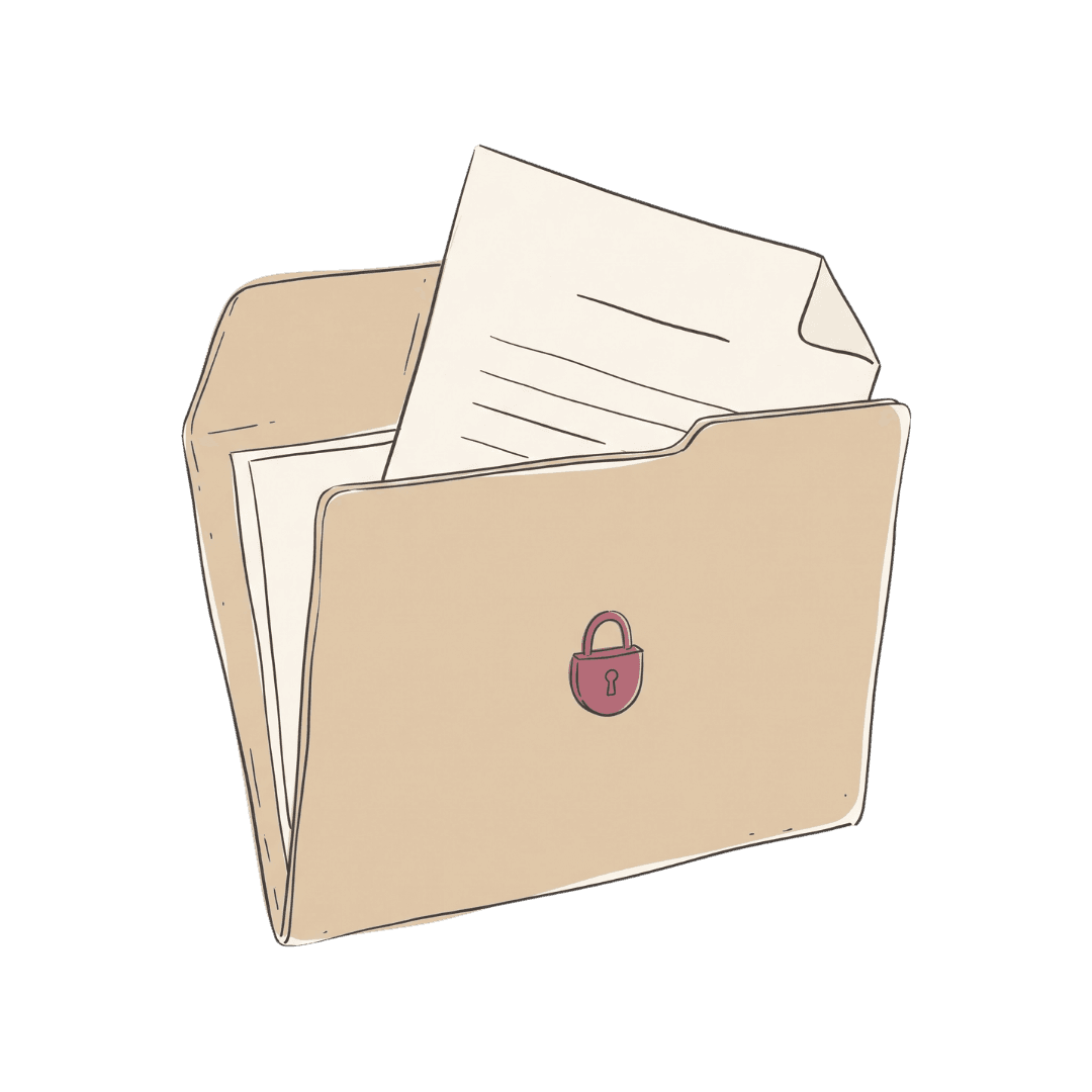 Confidential estate and asset protection folder
