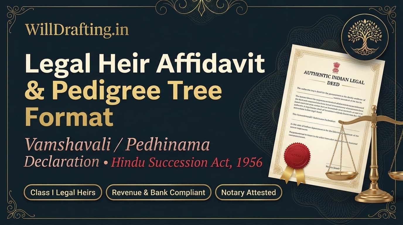 Legal Heir Affidavit and Pedigree Tree Format India with Hindu Succession Act Guidelines