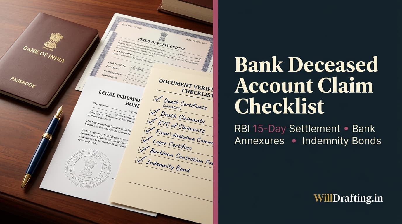 Bank Deceased Claim Document Checklist Generator - RBI 15-Day Settlement and Bank Annexure Dossier