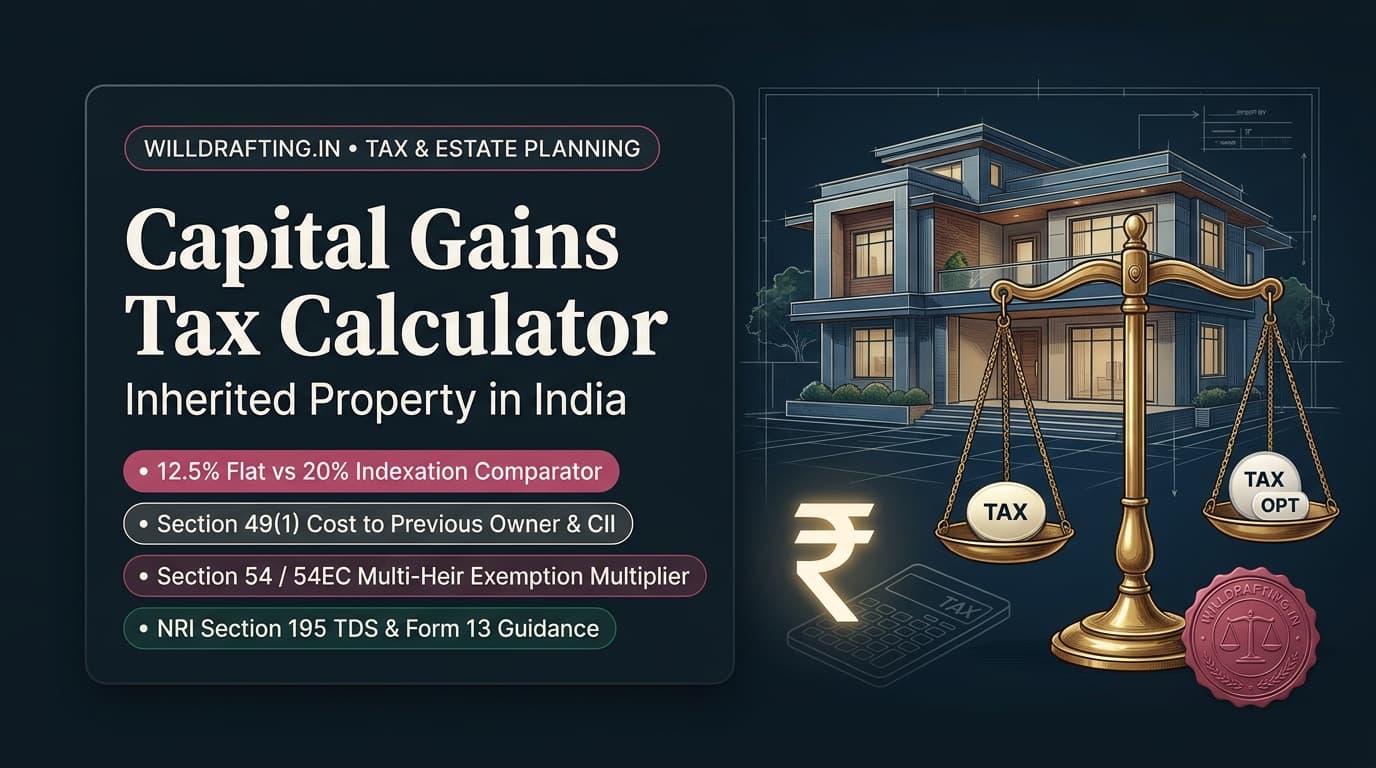 Capital Gains Tax on Inherited Property Calculator India - Statutory Blueprint & Grandfathering Guide