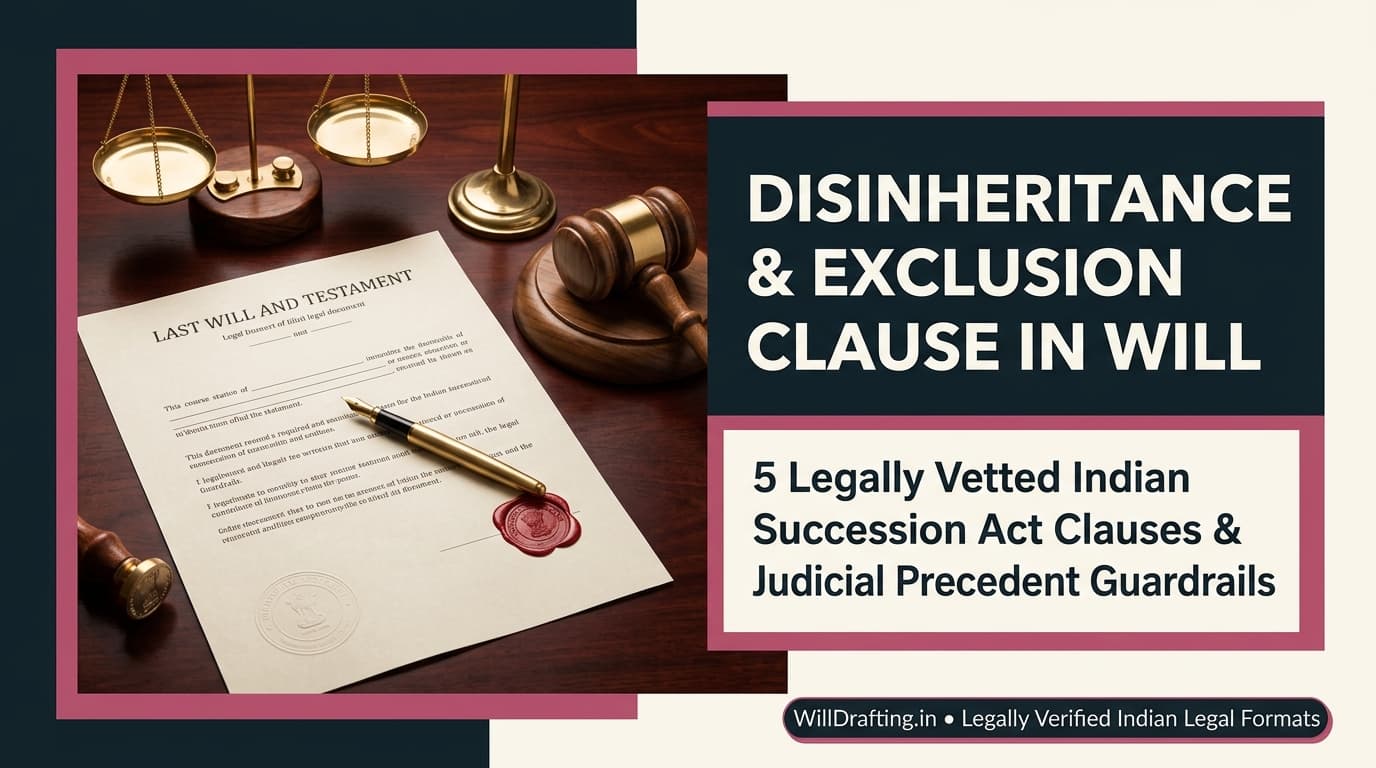 Disinheritance and Exclusion Clause in Will India Format Legal Guide
