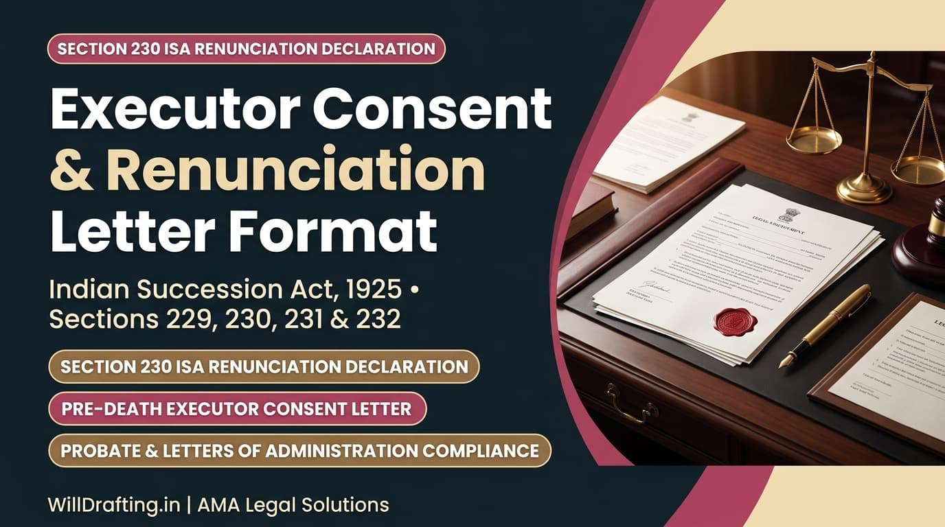 Renunciation of Executorship Format India and Section 230 Indian Succession Act Legal Guide