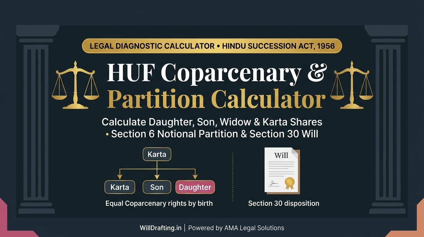 HUF Property Share and Coparcenary Partition Calculator India - Statutory Blueprint