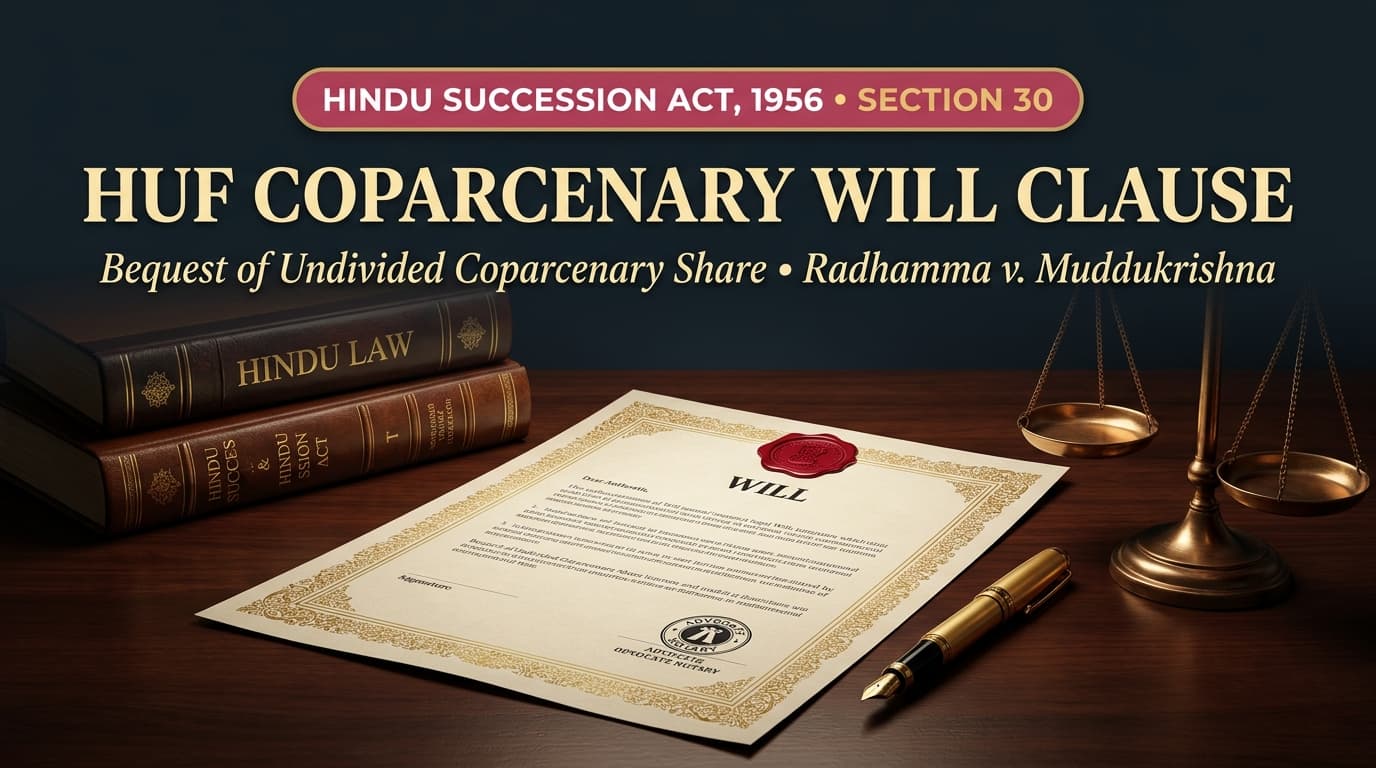 HUF Karta Coparcenary Will Clause Format and Section 30 Bequest Guide