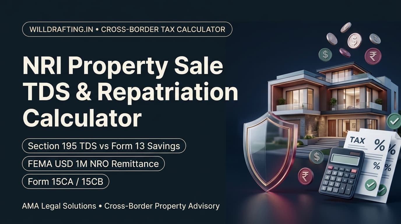 NRI Inherited Property Sale TDS & Repatriation Calculator Blueprint - Section 195 vs Form 13