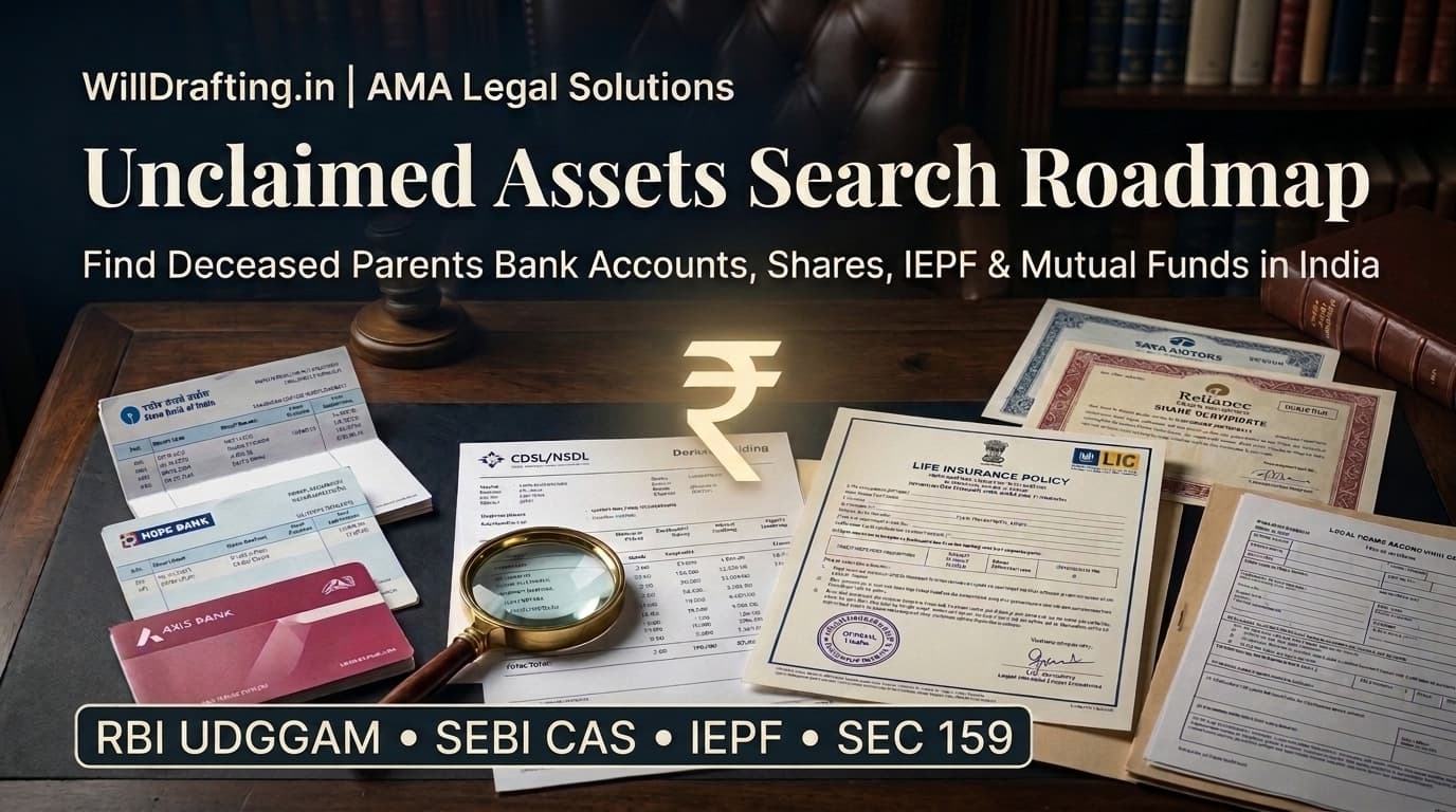 Unclaimed Assets Search Roadmap Tool India: Tracing Deceased Parents Bank Accounts, Demat, and IEPF Assets