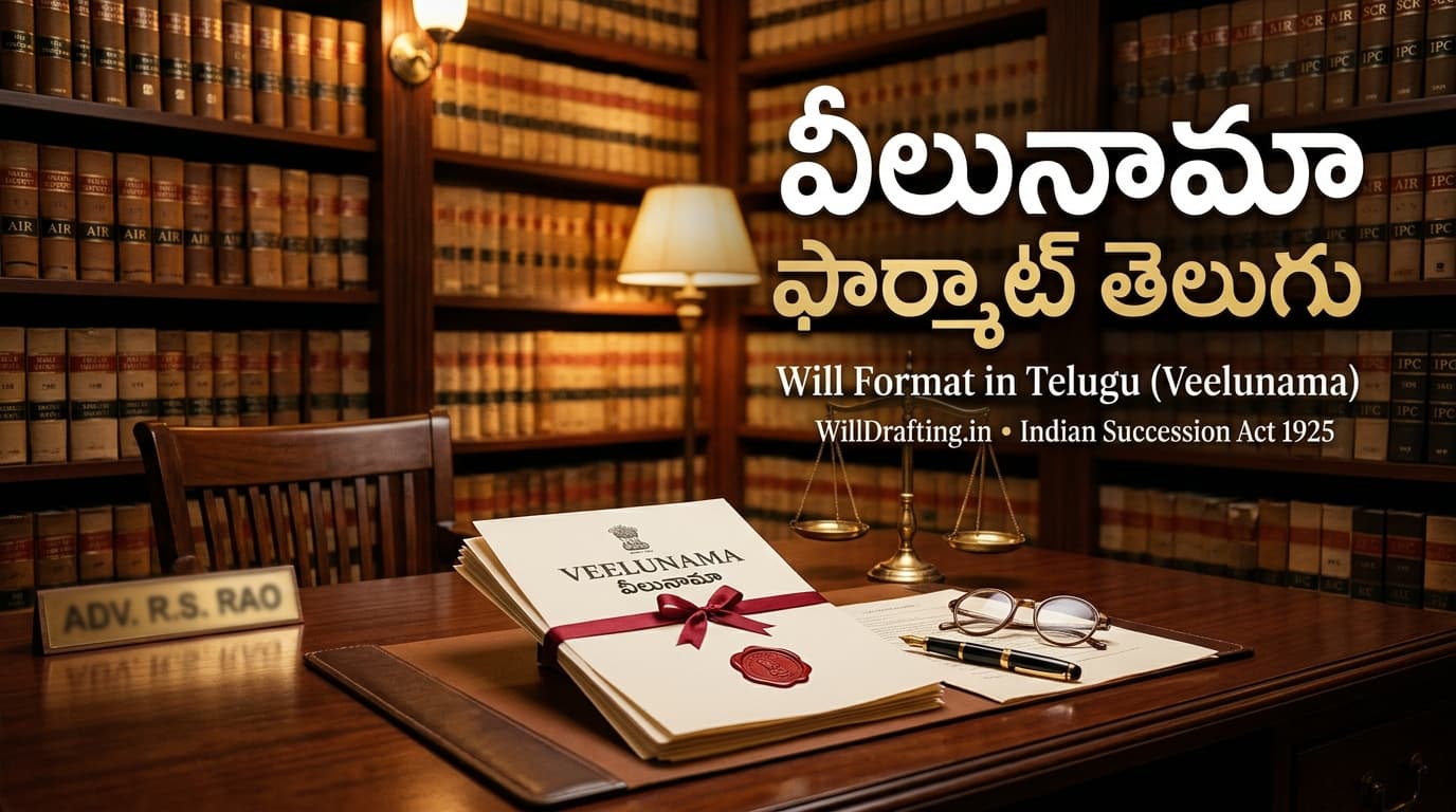 Will Format in Telugu: వీలునామా ఫార్మాట్ (Veelunama) Legal Guide