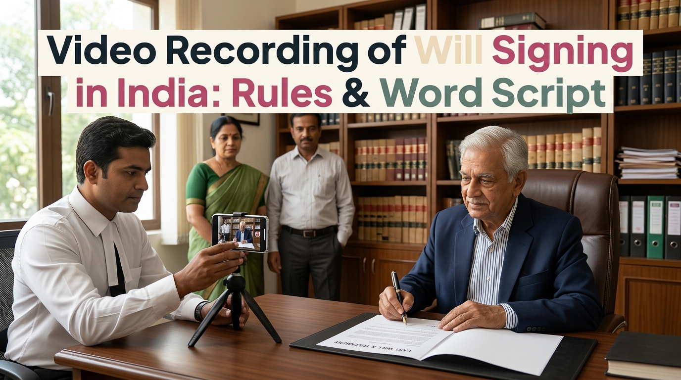 Video Recording of Will Signing in India: Rules & Word Script