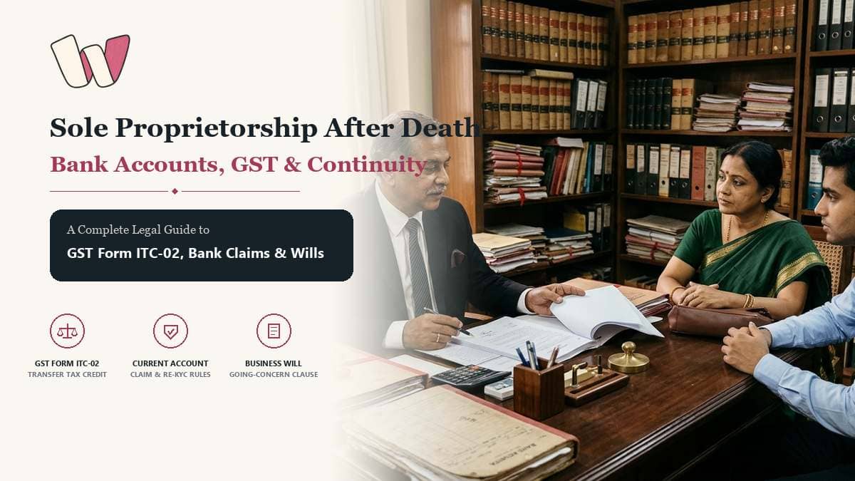 Sole Proprietorship Bank Account and GST After Death of Proprietor Legal Guide