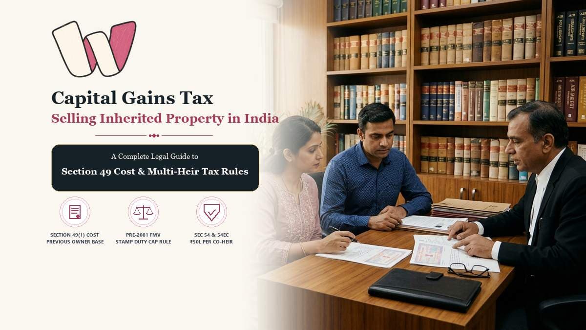 Capital gains tax on selling inherited property in India Section 49 guide