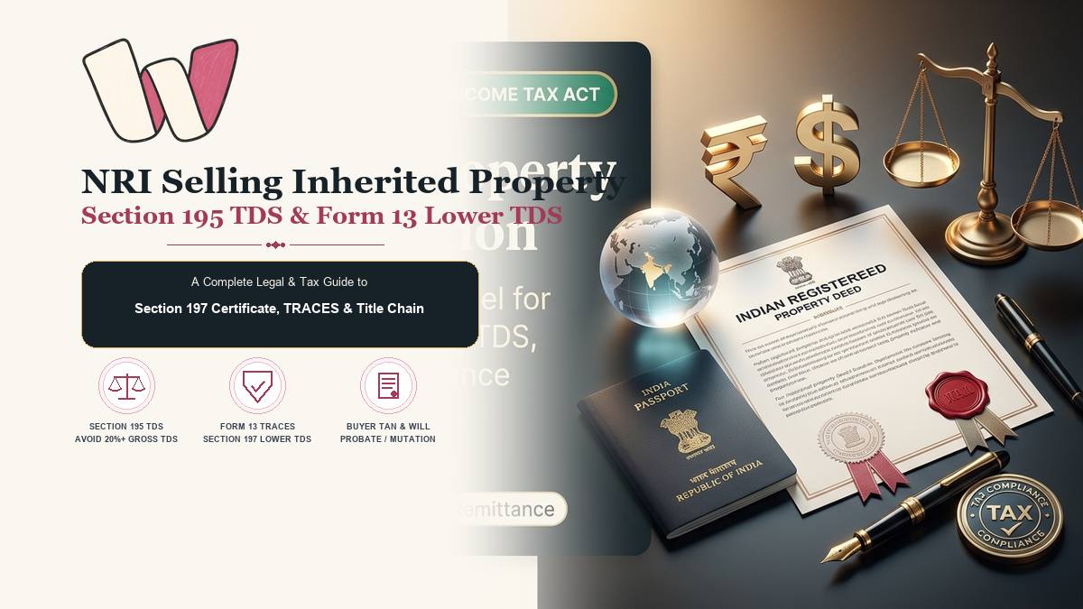 NRI Selling Inherited Property TDS Section 195 and Form 13 Lower TDS Certificate