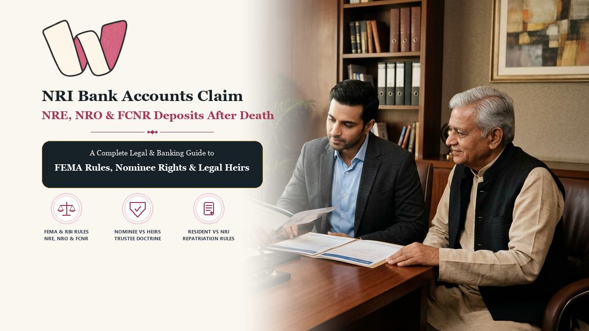 NRI Bank Account NRE NRO FCNR Claim After Death by Resident or NRI Heirs